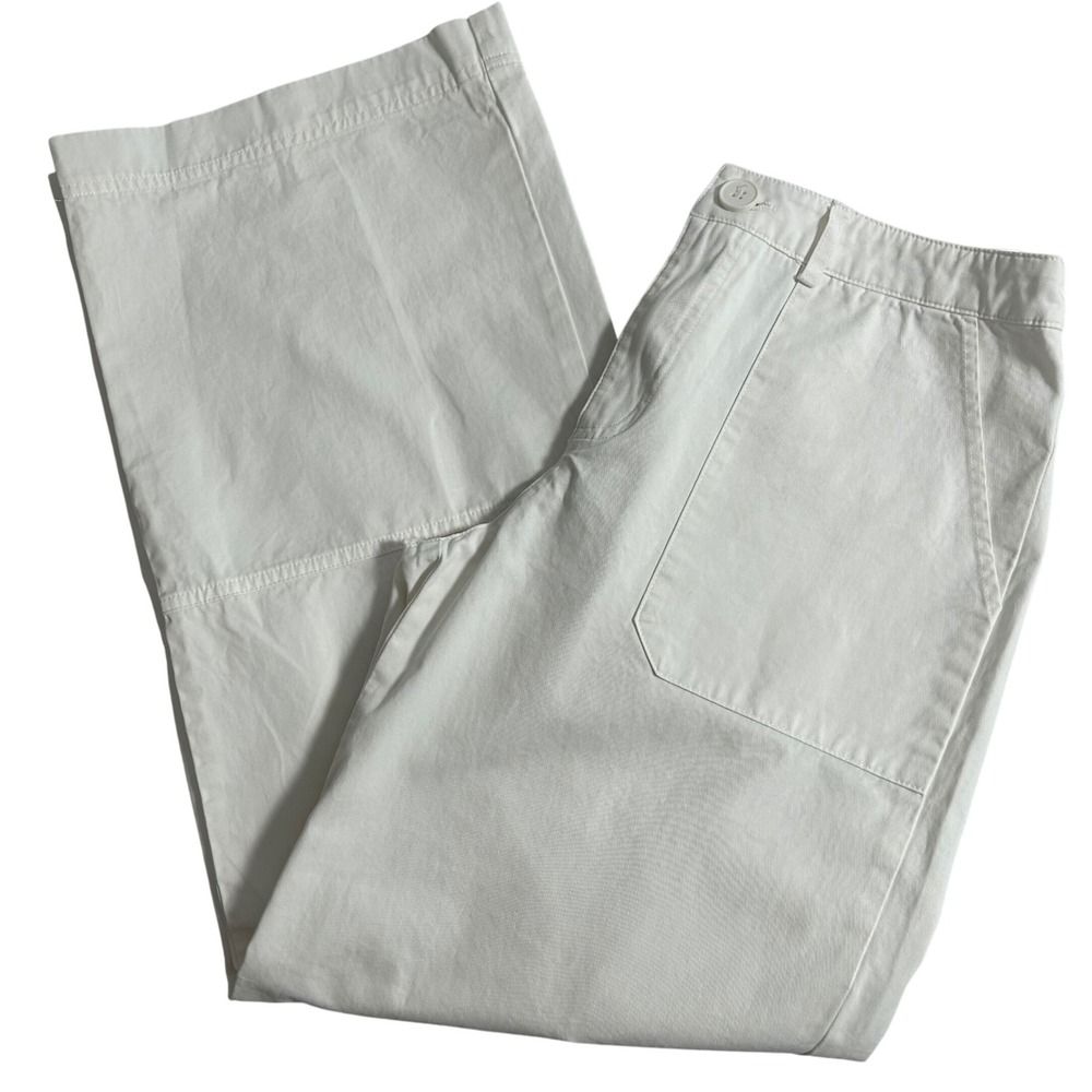 Princess Polly Wide Leg Utility Cargo Ankle Crop Pants Womens Size‎ 4 US White